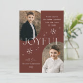 Cartes Pour Fêtes Annuelles Brown Joyeux Arch Frame 2 Photo (Debout devant)