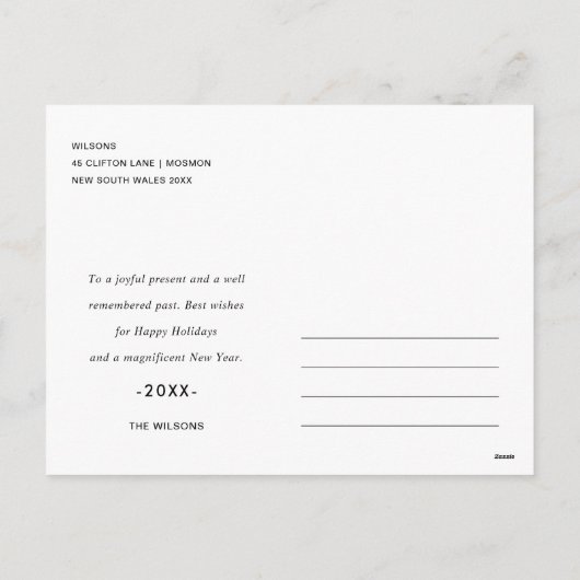 CARTES POUR FÊTES ANNUELLES BROWN MODERNE HOLLY BERRY WREATH MERRY NOËL (Dos)