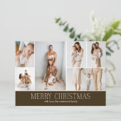 Cartes Pour Fêtes Annuelles BROWN Noël Elegant 6 Collage Message photo (Debout devant)