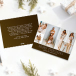 Cartes Pour Fêtes Annuelles BROWN Noël Elegant 6 Collage Message photo<br><div class="desc">Partagez les moments forts de votre famille avec cette carte de Noël en revue qui présente un design simple, minimal et propre. Le devant comprend un collage moderne de 6 photos jumelé à l'accueil festif "Joyeux Noël" dans une élégante police serif sur une couleur BROWN CHOCOLATE, avec espace pour personnaliser...</div>