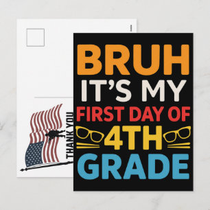 Cartes Pour Fêtes Annuelles Bruh c'est ma première journée de 4e année drôle r
