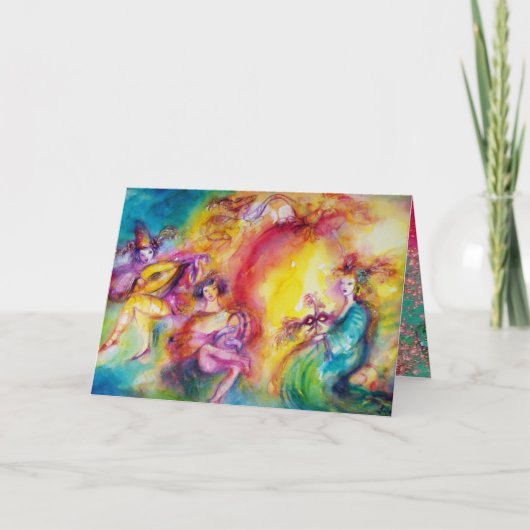 Cartes Pour Fêtes Annuelles BRÛLER LE CARNAVAL / Saint Valentin vénitien (Devant)