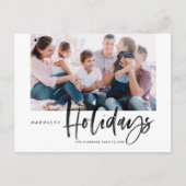 Cartes Pour Fêtes Annuelles Brush Calligraphy Black Happest Holidays Photo (Devant)