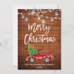 Cartes Pour Fêtes Annuelles Brush rustique éclat Vintage Camion Noël