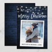 Cartes Pour Fêtes Annuelles Brush Script Bois Instantané Caméra Couple Christm (Devant / Derrière)