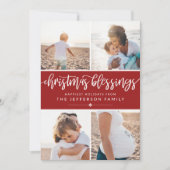 Cartes Pour Fêtes Annuelles Brush Script Christmas Blessures Photo Collage (Devant)
