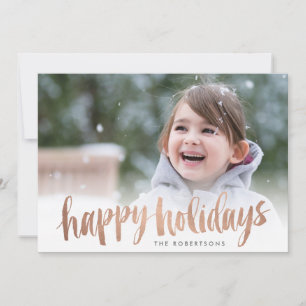 Cartes Pour Fêtes Annuelles Brushed Copper Happy Holidays
