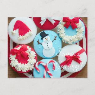 Cartes Pour Fêtes Annuelles bûche de Noël en forme de bonhomme de neige