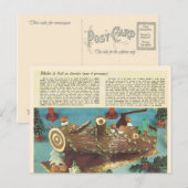 Cartes Pour Fêtes Annuelles Buche de Noel, rondin de Noël (Devant / Derrière)