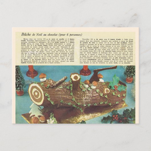 Cartes Pour Fêtes Annuelles Buche de Noel, rondin de Noël (Devant)