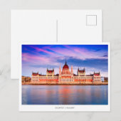 Cartes Pour Fêtes Annuelles Budapest et le Danube, Hongrie (Devant / Derrière)