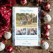 Cartes Pour Fêtes Annuelles Budget Blue Christmas Plaid 3 Photo Holiday Card