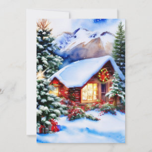 Cartes Pour Fêtes Annuelles budget de chalet de montagne de Noël 