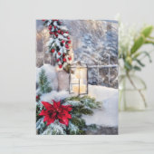 Cartes Pour Fêtes Annuelles Budget de lanterne enneigée mini Noël (Debout devant)