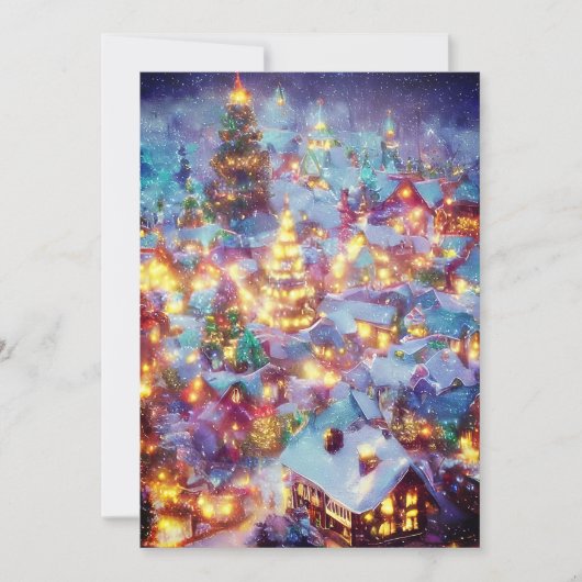 Cartes Pour Fêtes Annuelles budget de village de Noël enneigé pour Noël (Devant)
