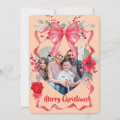 Cartes Pour Fêtes Annuelles Budget Elegant Red Bow Christmas Four Photo (Devant)
