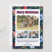 Cartes Pour Fêtes Annuelles Budget Floral Christmas Plaid 3 Photo Holiday Card (Devant)