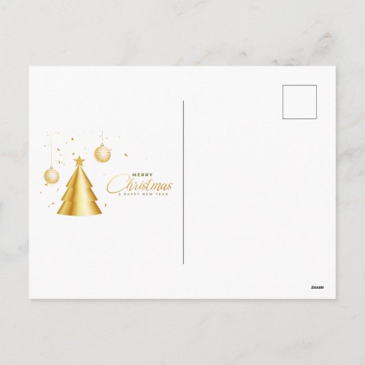 Cartes Pour Fêtes Annuelles Budget Gold Black Christmas 3 Photo Holiday Card (Dos)