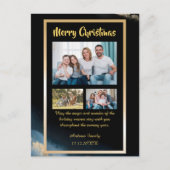 Cartes Pour Fêtes Annuelles Budget Gold Black Christmas 3 Photo Holiday Card (Devant)