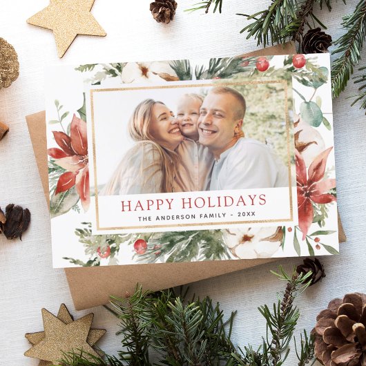 Cartes Pour Fêtes Annuelles Budget Joyeuses Fêtes de Noël Vert Photo