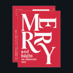 Cartes Pour Fêtes Annuelles Budget Moderne minimaliste simple rouge joyeux Noë<br><div class="desc">Budget Moderne minimaliste traditionnel rétro typographie graphique vintage rouge joyeux carte de vacances de Noël. Une partie d'une collection de vacances audacieuse et amusante.</div>