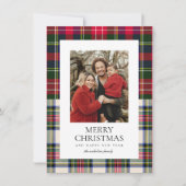 Cartes Pour Fêtes Annuelles Budget Moderne Tartan Classique Plaid Une Photo (Devant)