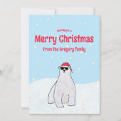 Cartes Pour Fêtes Annuelles Budget personnalisé Joyeux Noël Ours Polaire Dessi (Devant)