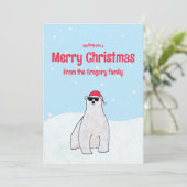 Cartes Pour Fêtes Annuelles Budget personnalisé Joyeux Noël Ours Polaire Dessi (Debout devant)