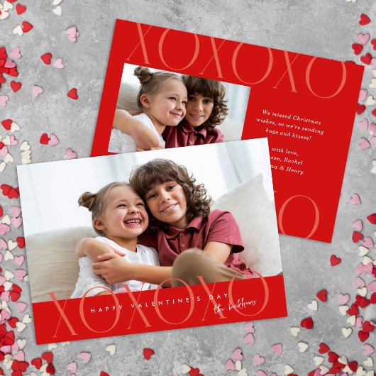 Cartes Pour Fêtes Annuelles Budget Red Modern XOXO Photo Saint Valentin