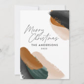 Cartes Pour Fêtes Annuelles budget vert terracotta moderne minimal aquarelle (Devant)