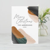 Cartes Pour Fêtes Annuelles budget vert terracotta moderne minimal aquarelle (Debout devant)