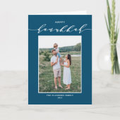 Cartes Pour Fêtes Annuelles Bue Modern Mix Typographie Happy Hanoukka Photo (Devant)