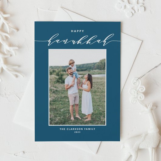 Cartes Pour Fêtes Annuelles Bue Modern Mix Typographie Happy Hanoukka Photo