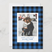 Cartes Pour Fêtes Annuelles Buffalo bleu plaqué Noël simple photo (Devant)