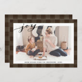 Cartes Pour Fêtes Annuelles Buffalo Brown moderne Plaid Élégant Script Simple (Devant / Derrière)