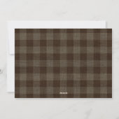 Cartes Pour Fêtes Annuelles Buffalo Brown moderne Plaid Élégant Script Simple (Dos)