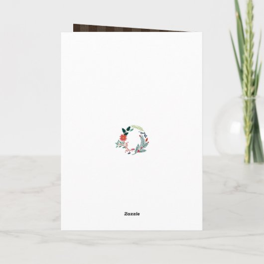 Cartes Pour Fêtes Annuelles Buffalo Brown Moderne Plaid Script Simple (Dos)