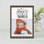 Cartes Pour Fêtes Annuelles Buffalo Brown Moderne Plaid Script Simple (Debout devant)