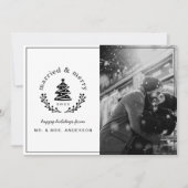 Cartes Pour Fêtes Annuelles Buffalo Check Plaid Marié et Joyeux Newlyly (Devant)