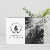 Cartes Pour Fêtes Annuelles Buffalo Check Plaid Marié et Joyeux Newlyly (Debout devant)