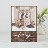 Cartes Pour Fêtes Annuelles Buffalo moderne Plaid Élégant Script JOIY Simple (Debout devant)