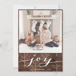 Cartes Pour Fêtes Annuelles Buffalo moderne Plaid Élégant Script JOIY Simple