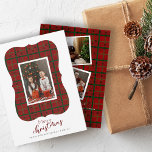 Cartes Pour Fêtes Annuelles Buffalo Plaid 3 Photo Joyeux Noël Voiture de Noël<br><div class="desc">Une typographie de Noël très joyeuse et 3 photos prises contre un arrière - plan festif de buffle rouge et vert font les voeux et le souvenir parfaits pour la famille et les amis. Customisez facilement avec votre nom et vos photos pour en faire votre propre.</div>