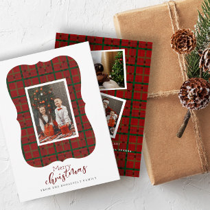 Cartes Pour Fêtes Annuelles Buffalo Plaid 3 Photo Joyeux Noël Voiture de Noël