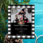 Cartes Pour Fêtes Annuelles Buffalo Plaid Christmas Cadeau Photo | Rouge