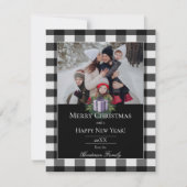 Cartes Pour Fêtes Annuelles Buffalo Plaid Christmas Cadeau Photo | Violet (Devant)