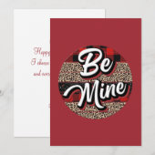 Cartes Pour Fêtes Annuelles Buffalo Plaid Empreinte de léopard Be Mine Valetin (Devant / Derrière)