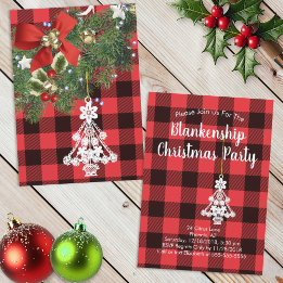 Cartes Pour Fêtes Annuelles Buffalo Plaid Photo personnalisée Arbre de Noël