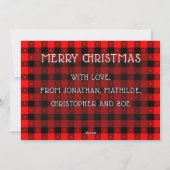 Cartes Pour Fêtes Annuelles Buffalo Plaid Rustique Personnalisé Photo Noël (Dos)