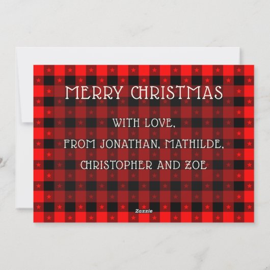 Cartes Pour Fêtes Annuelles Buffalo Plaid Rustique Personnalisé Photo Noël (Dos)